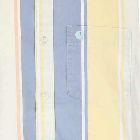 CARHARTT WIP Camicia Manica Corta Uomo Gilman Shirt Pale Spearmint Moon da uomo
