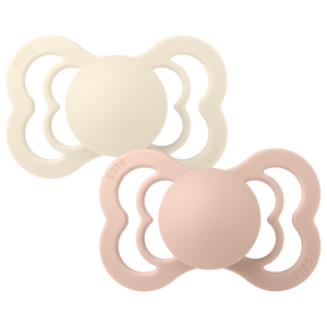 Set 2 Ciucci BIBS Supreme Avorio e Rosa Cipria Silicone 6 mesi +