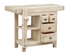 Biscottini Banco da lavoro Country in legno massello di tiglio grezzo L116xPR63xH90 cm. Made in Italy
