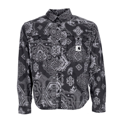 CARHARTT WIP Camicia Manica Lunga Donna L/s Verse Shirt Black Heavy Stone Wash da donna