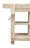 Biscottini Banco da lavoro Country in legno massello di tiglio grezzo L116xPR63xH90 cm. Made in Italy