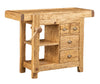 Biscottini Banco Lavoro Country Biscottini 119x63x90 Legno Massello Tiglio Made Italy