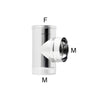 Raccordo inox a T braga MF da 100mm codino M AISI 304