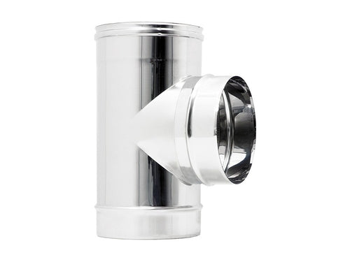 Raccordo inox a T braga MF da 100mm codino M AISI 304