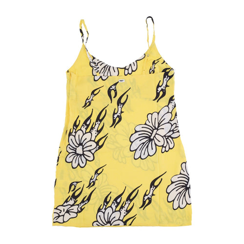 OBEY Vestito Donna Flamin ' Flower Dress Cyber Yellow da donna