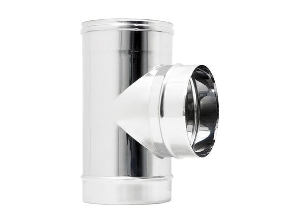 Raccordo inox a T braga MF da 140mm codino M AISI 304