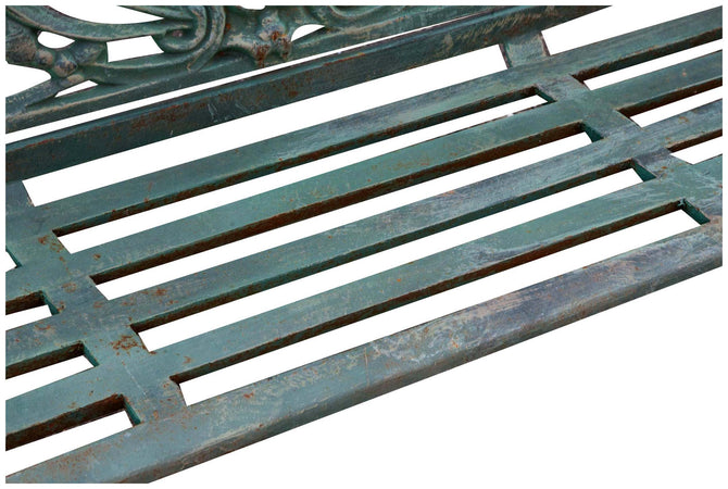 Biscottini Panchina Liberty in ghisa finitura verde anticata L184xPR70xH110 cm Robusta