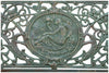 Biscottini Panchina Liberty in ghisa finitura verde anticata L184xPR70xH110 cm Robusta