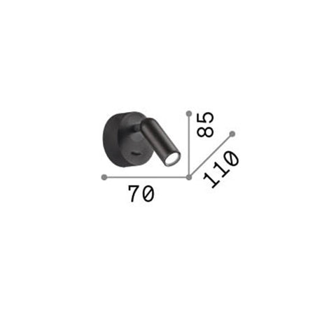 Applique Contemporanea Bean Round Metallo Ottone Led 3W 3000K Luce Calda