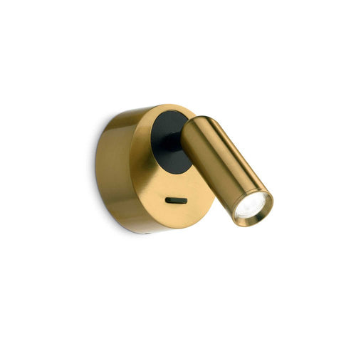 Applique Contemporanea Bean Round Metallo Ottone Led 3W 3000K Luce Calda