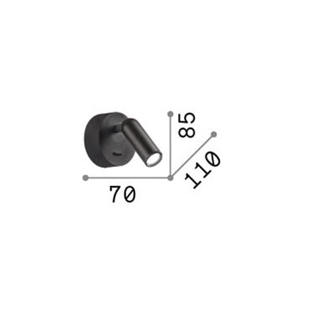 Applique Moderna Bean Round Metallo Cromo Led 3W 3000K Luce Calda