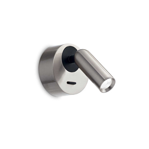 Applique Moderna Bean Round Metallo Cromo Led 3W 3000K Luce Calda