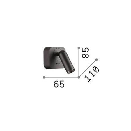 Applique Contemporanea Bean Square Metallo Ottone Led 3W 3000K Luce Calda