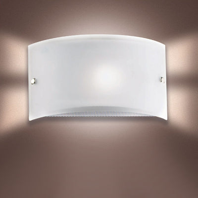 Applique Illuminando AP FASCIA BIANCA P E27 LED lampada parete moderna fascia vetro satinato opaco interno