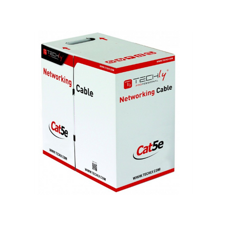 Techly ITP7-UTP-IC-CCA cavo di rete Grigio 305 m Cat5e U/UTP [UTP] (Networking Cable Grey 305 M - Cat5E U/Utp [Utp] - Warranty: 12M)