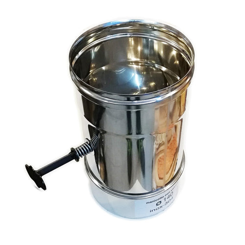 Manicotto MF inox AISI 304 da 220mm con valvola manuale e chiusura totale