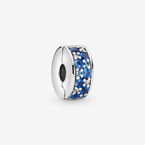 Pandora  Clip con pavé blu