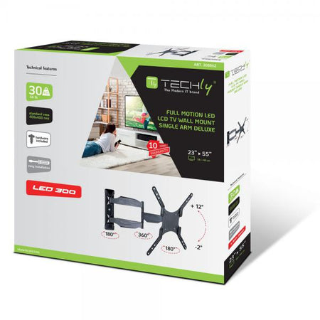 Supporto a Muro Ultra Slim per TV LED LCD 23-55'' Full Motion Nero