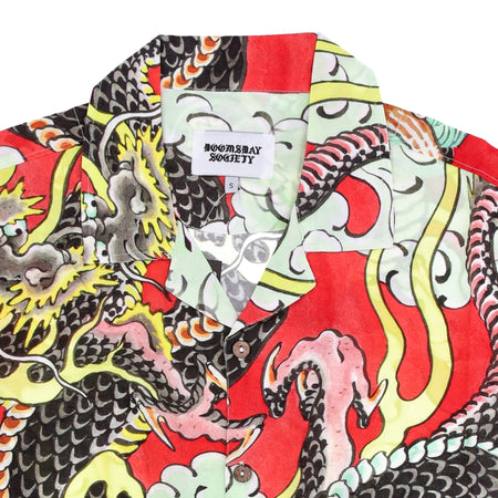 DOOMSDAY Camicia Manica Corta Uomo Dungeon Shirt Red All Over Print da uomo