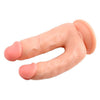 Doppio dildo strap-on con ventosa Bromeo Flesh 6.3 18 cm