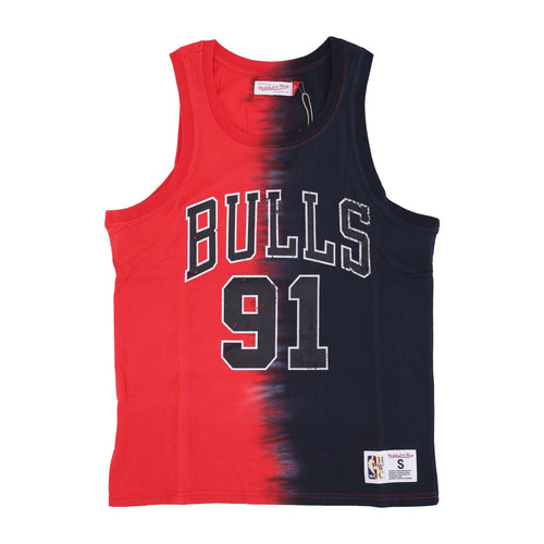 MITCHELL & NESS Canotta Uomo Nba Vertical Tie Dye Tank Hardwood Classics No 91 Dennis Rodman Chibul Original Team Colors da uomo