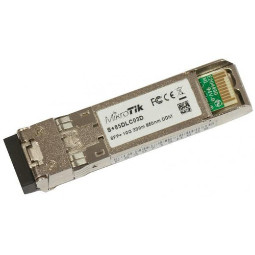 Mikrotik S+85DLC03D modulo del ricetrasmettitore di rete Fibra ottica 10000 Mbit/s SFP+ 850 nm (MikroTik SFP+ Module 10G Multi Mode 300m 850nm - S+85DLC03D)