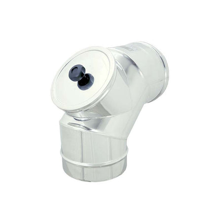 Curva da 250mm gomito MF con ispezione a tappo da in acciaio inox AISI 304