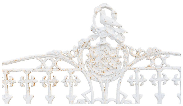 Biscottini Panchina da giardino in ghisa finitura bianca anticata Robusta stabile panca