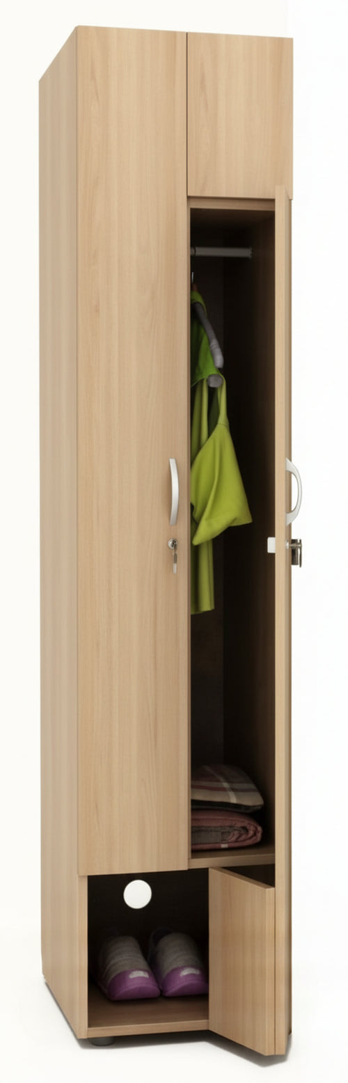 Armadietto spogliatoio in legno a 2 posti 2 ante apertura a Z cm. 40X52X185H