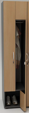 Armadietto spogliatoio in legno a 2 posti 2 ante apertura a Z cm. 40X52X185H