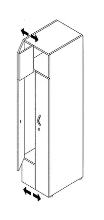 Armadietto spogliatoio in legno a 2 posti 2 ante apertura a "Z" cm. 40X52X185H