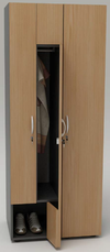 Armadio in legno a 3 posti con 2 ante apertura a Z e 1 anta battente cm. 73X52X185H