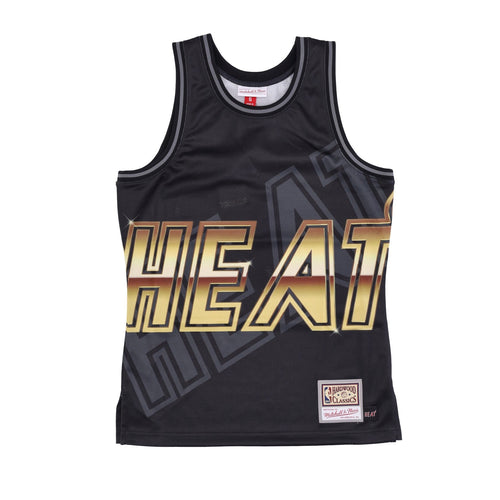 MITCHELL & NESS Canotta Tipo Basket Uomo Nba Big Face 4.0 Fashion Tank Hardwood Classics Miahea Black/original Team Colors da uomo