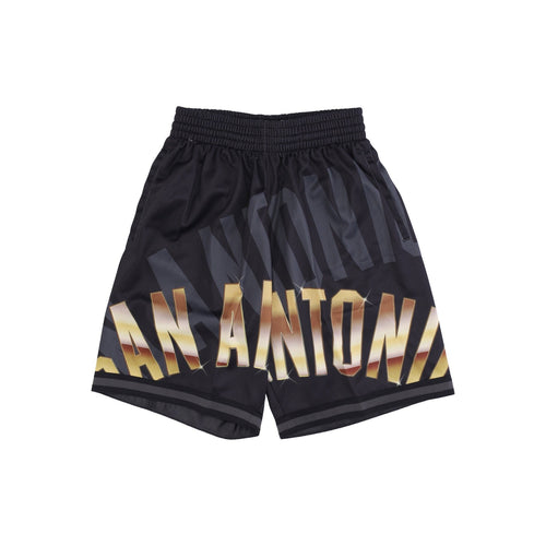 MITCHELL & NESS Pantaloncino Tipo Basket Uomo Nba Big Face 4.0 Fashion Short Hardwood Classics Saaspu Black/original Team Colors da uomo