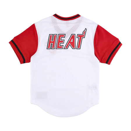 MITCHELL &amp; NESS Casacca Uomo Nba Fashion Mesh V-neck Hardwood Classics Miahea White/original Team Colors da uomo
