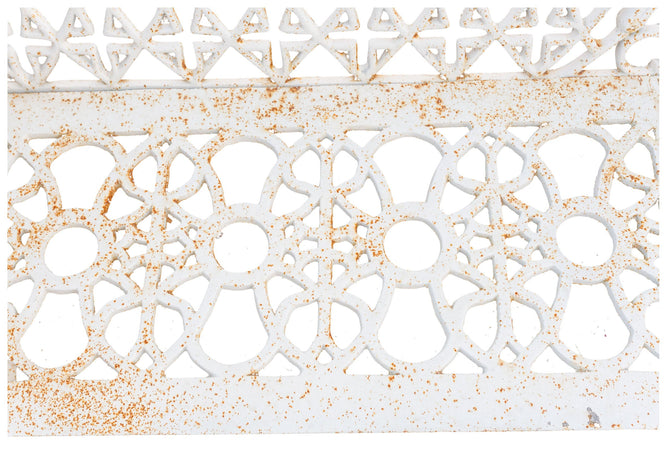 Biscottini Panchina da giardino in ghisa finitura bianca anticata Robusta stabile panca