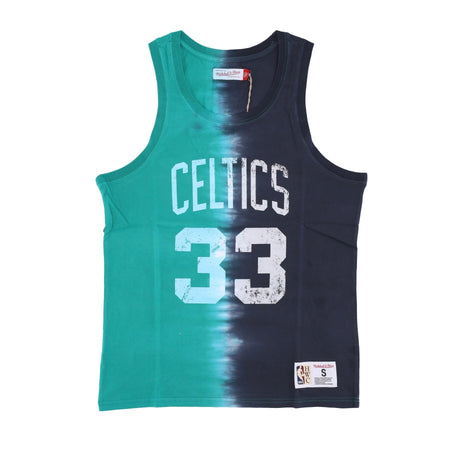 MITCHELL &amp; NESS Canotta Uomo Nba Vertical Tie Dye Tank Hardwood Classics No 33 Larry Bird Boscel Original Team Colors da uomo