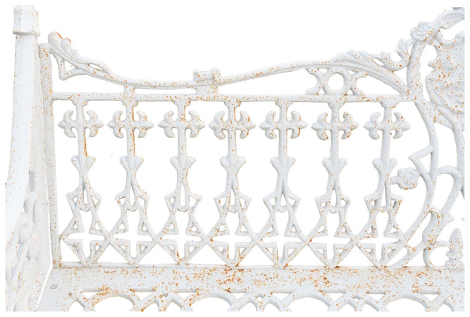 Biscottini Panchina da giardino in ghisa finitura bianca anticata Robusta stabile panca