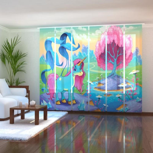 Set di 6 Tende a Pannello Unicorno Felice