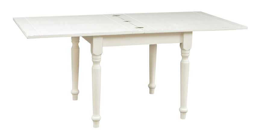 Biscottini Tavolo allungabile Country in legno massello di tiglio finitura bianca anticata L90xPR90xH80 cm. Made in Italy