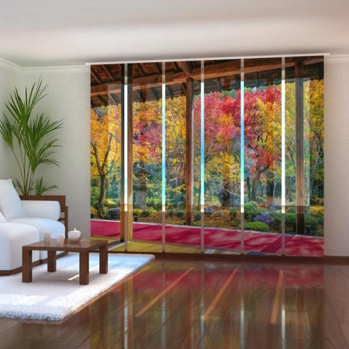 Set di 6 Tende a Pannello Aceri Giapponesi Colorati