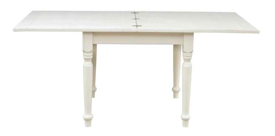 Biscottini Tavolo allungabile Country in legno massello di tiglio finitura bianca anticata L90xPR90xH80 cm. Made in Italy