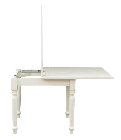 Biscottini Tavolo allungabile Country in legno massello di tiglio finitura bianca anticata L90xPR90xH80 cm. Made in Italy