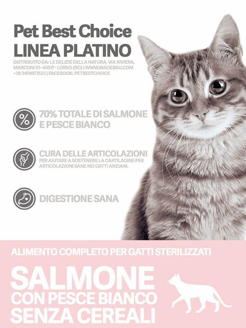 PETBESTCHOICE LInea Salute Platino Sterilizzato/Senior Salmone & Pesce Bianco