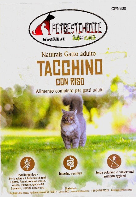 PETBESTCHOICE IPOALLERGENICO gatto Adulto TACCHINO con RISO