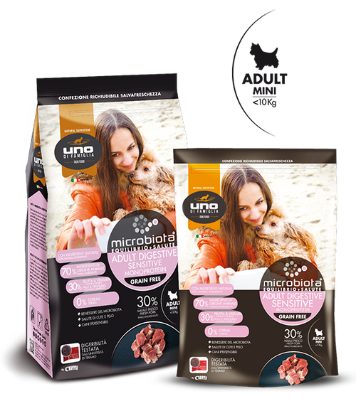 UNO DI FAMIGLIA MICROBIOTA ADULT DIGESTIVE SENSITIVE MONOPROTEIN MINI