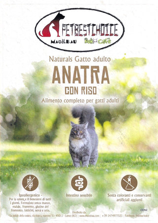 PETBESTCHOICE Ipoallergenico gatto Adulto ANATRA&RISO
