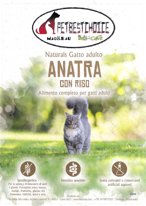 PETBESTCHOICE Ipoallergenico gatto Adulto ANATRA&RISO