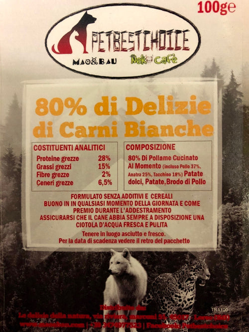Delizie Di Carni Bianche 80% Senza Cereali gr100