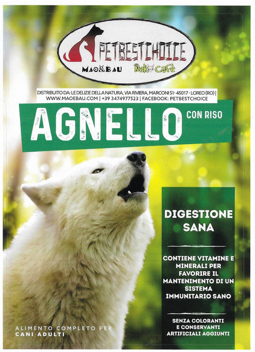 PETBESTCHOICE SUPERPREMIUM ADULT AGNELLO 28% e Riso